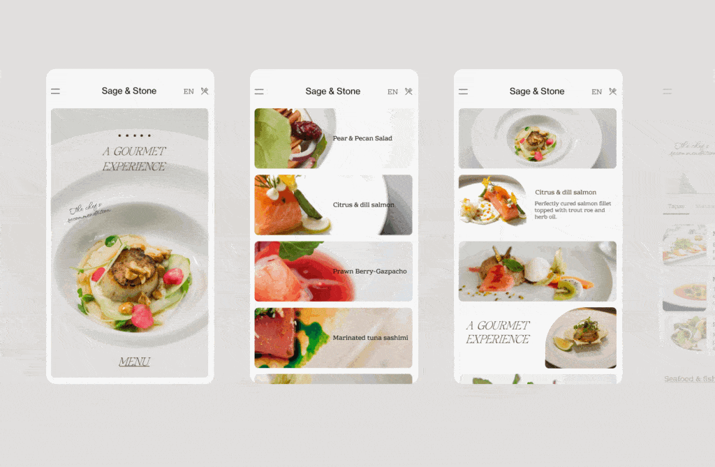 Diseño de app para experiencia gourmet